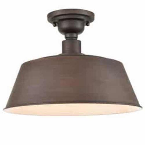 Pozzuoli Semi Flush Mount Ceiling Light ORB Metal Barn Shade Light Fixture
